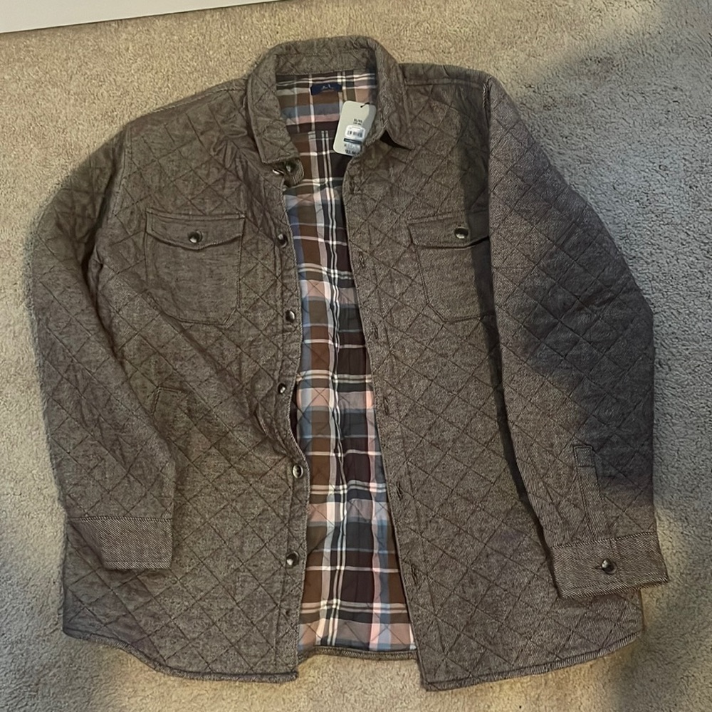 Mens shirt jacket brown